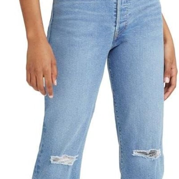 Button Fly Distressed Knee Raw Hem Jeans